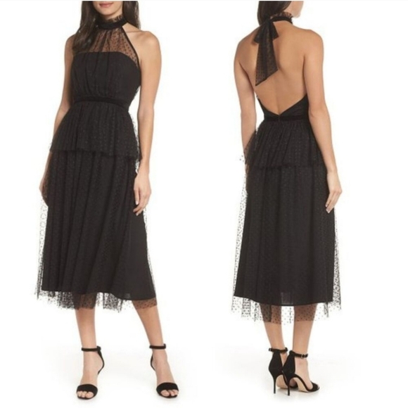 Avec les filles Women Polka Dot Open Back Sheath Dress - Picture 4 of 6